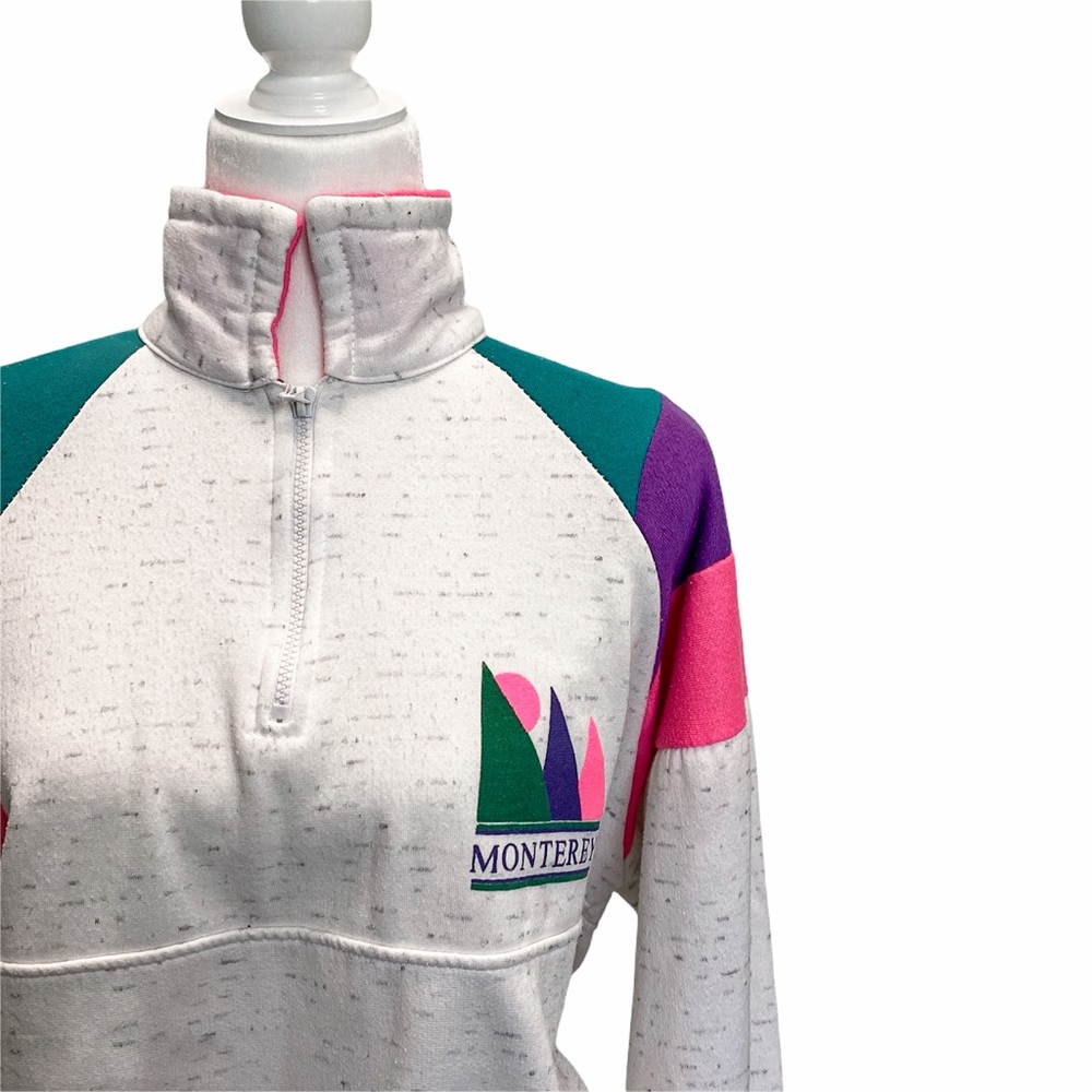 Vintage 80s 90s Monterey Jacket Colorblock XL - Picture 6 of 9